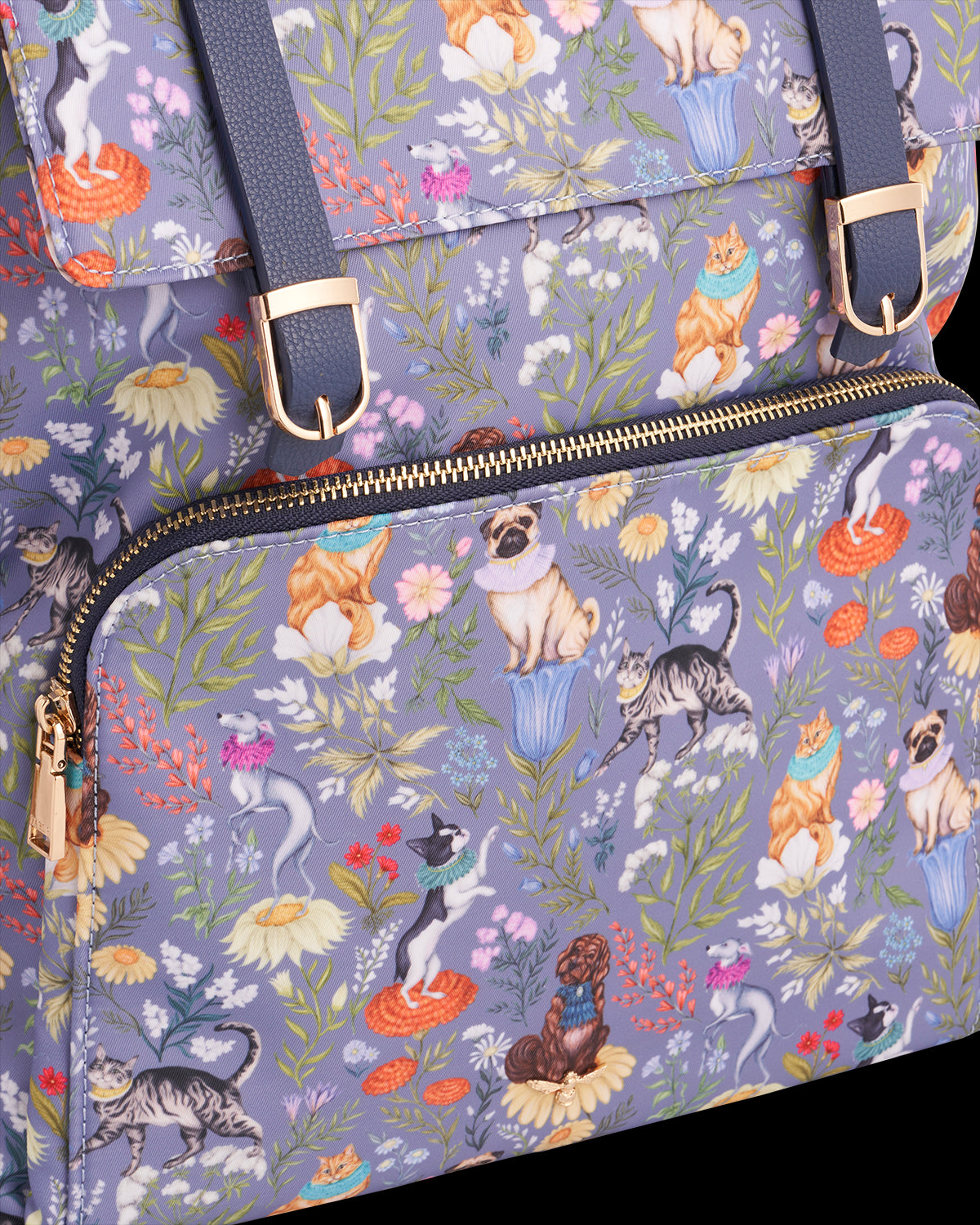 Catherine Rowe Pet Portraits Blue Medium Backpack