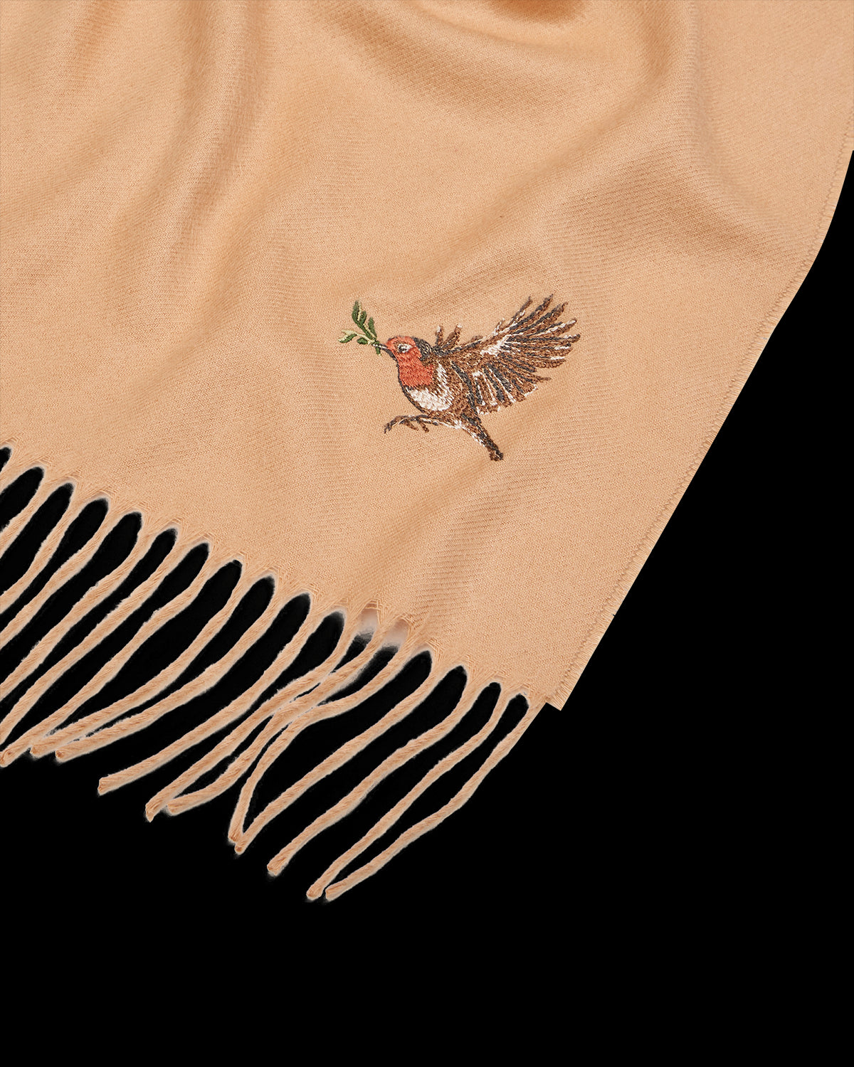 Bufanda Petirrojo Bordado - Camel