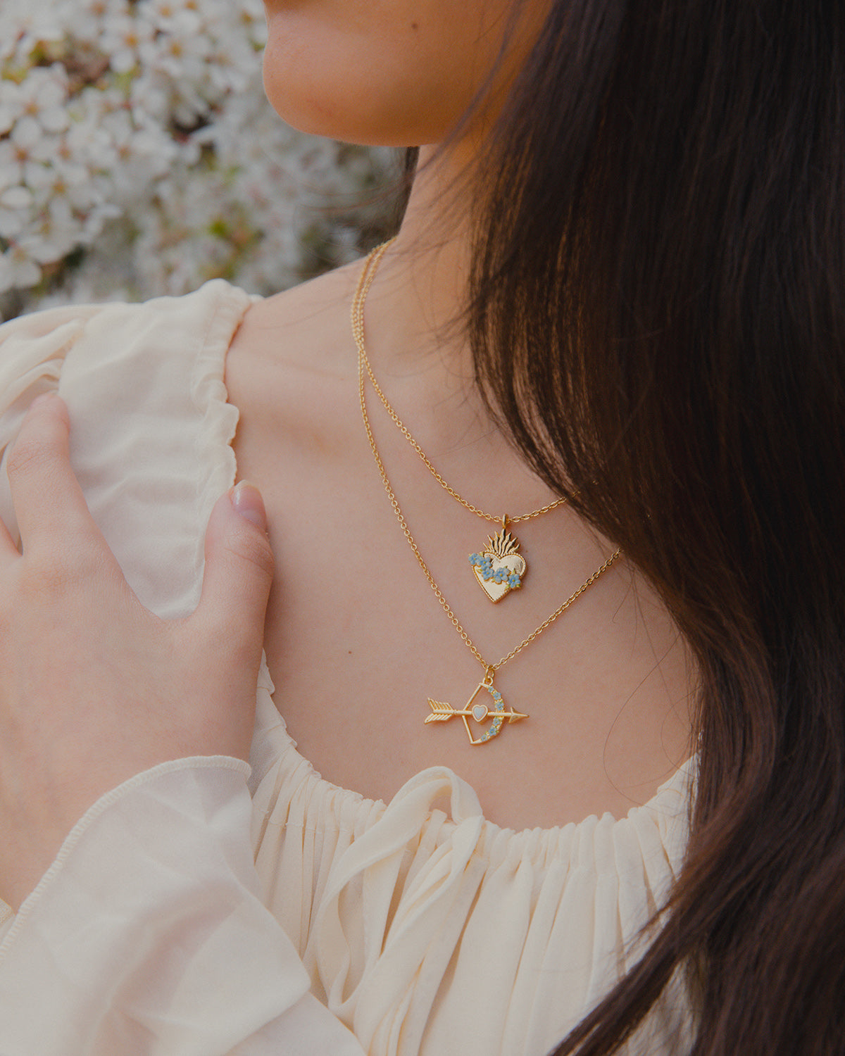 Gold Cupids Bow & Arrow Necklace