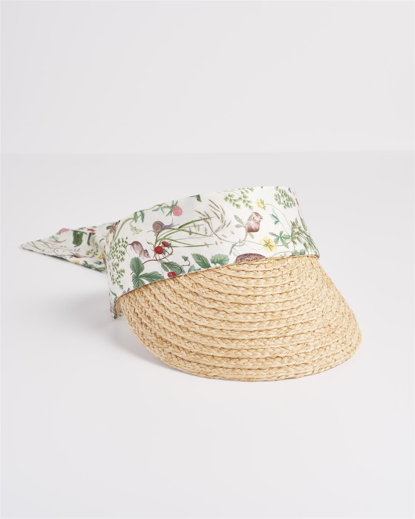 Meadow Creature Ivory Raffia Visor by Fable England
