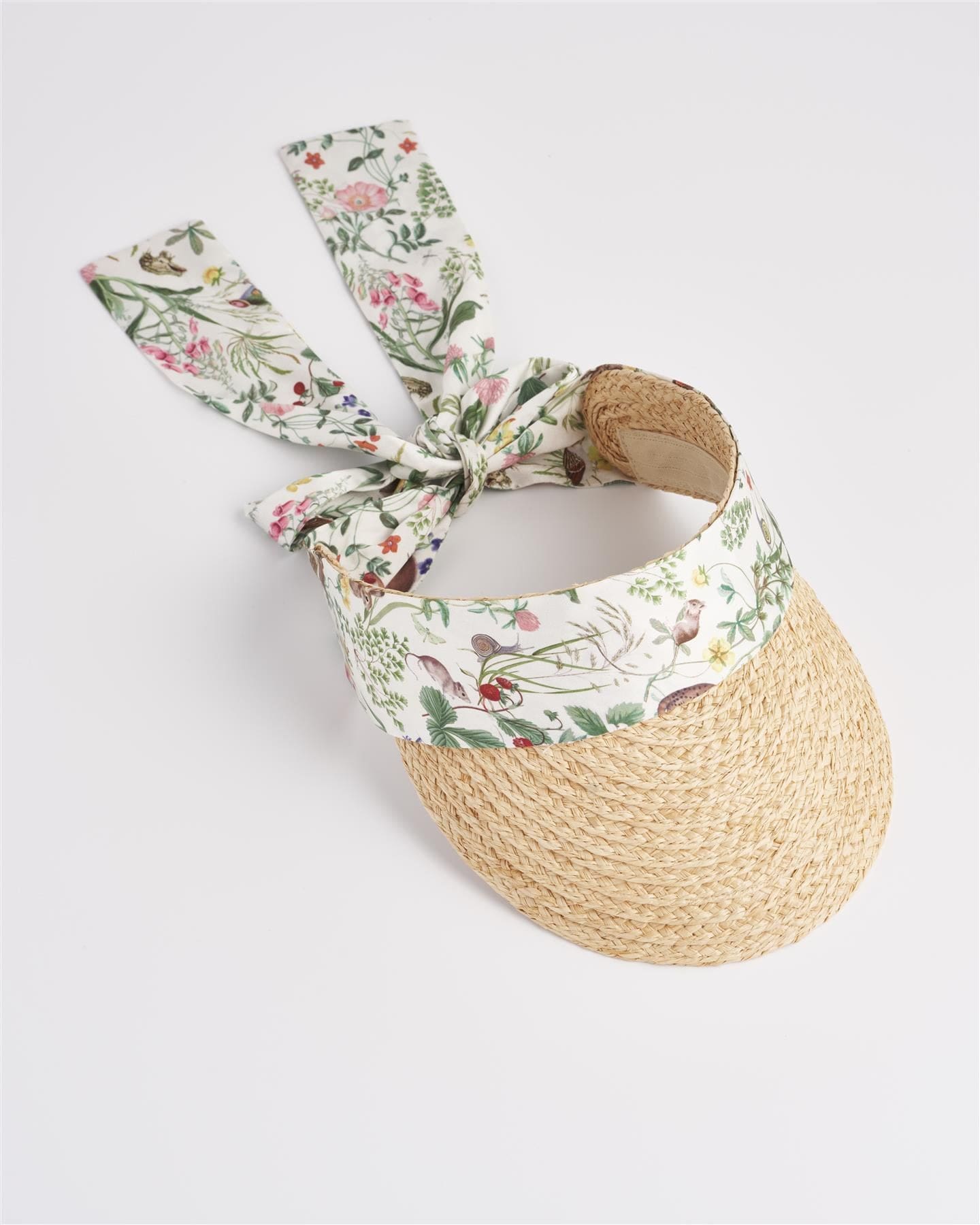 Meadow Creature Ivory Raffia Visor by Fable England