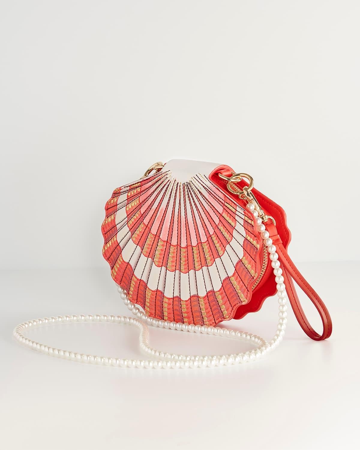 Pearl Clam Shell Crossbody Bag by Fable England