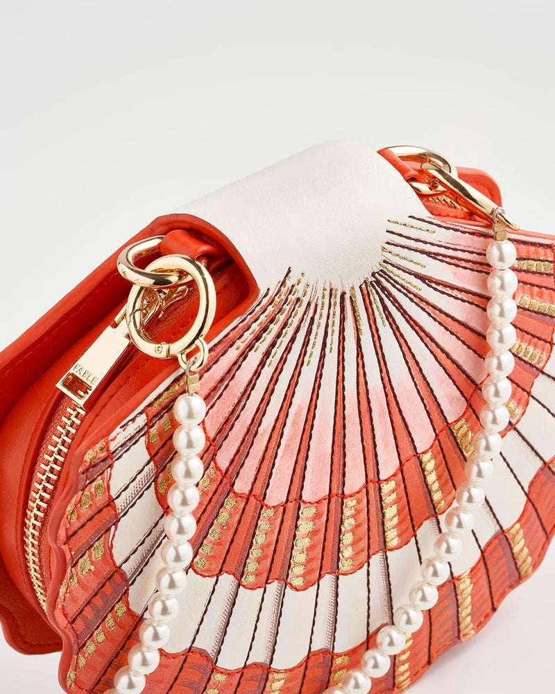 Pearl Clam Shell Crossbody Bag by Fable England
