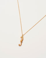 Seahorse Worn Gold Short Necklace by Fable England