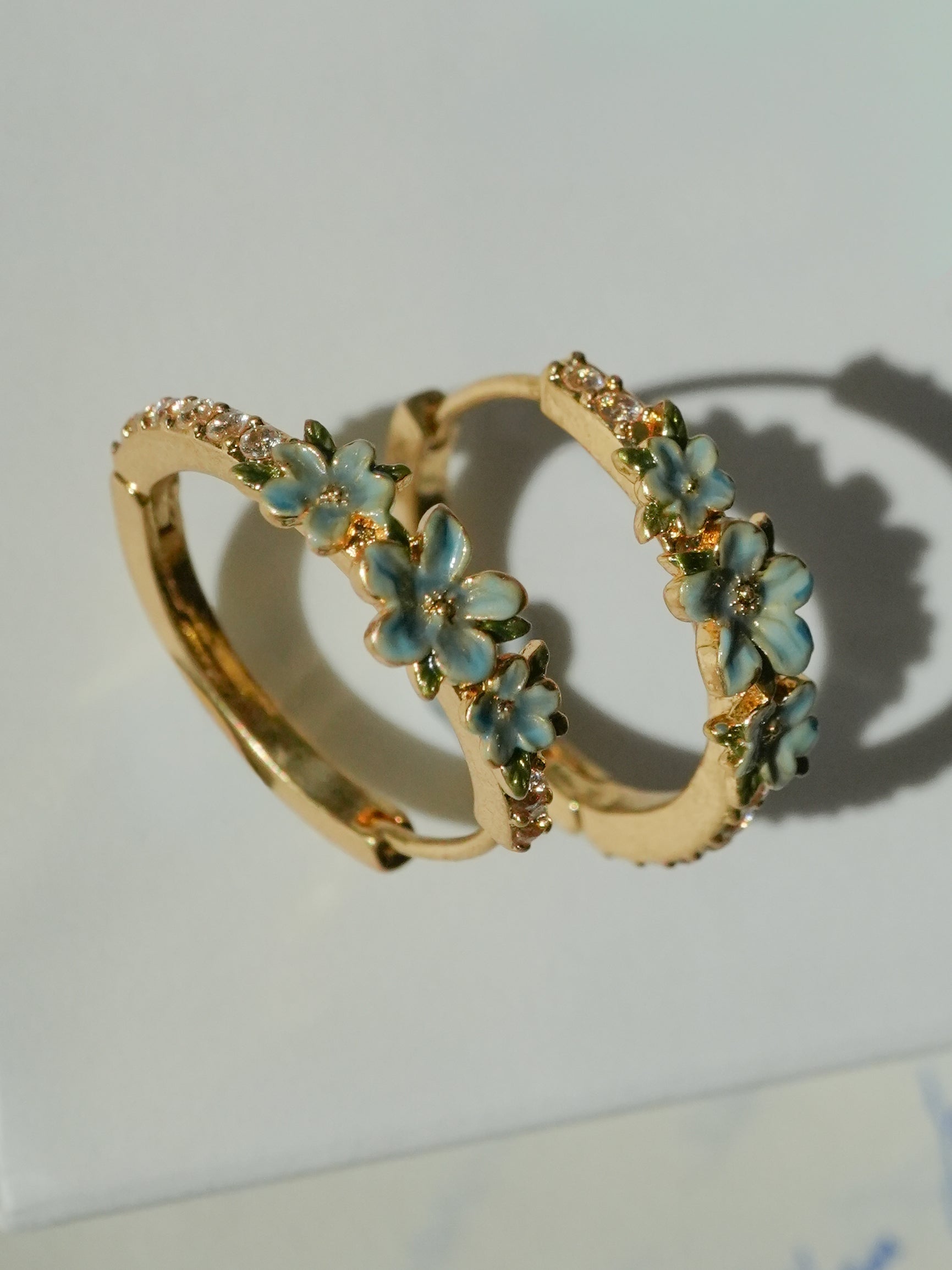 Orecchini a cerchio Gold Floral Wreath