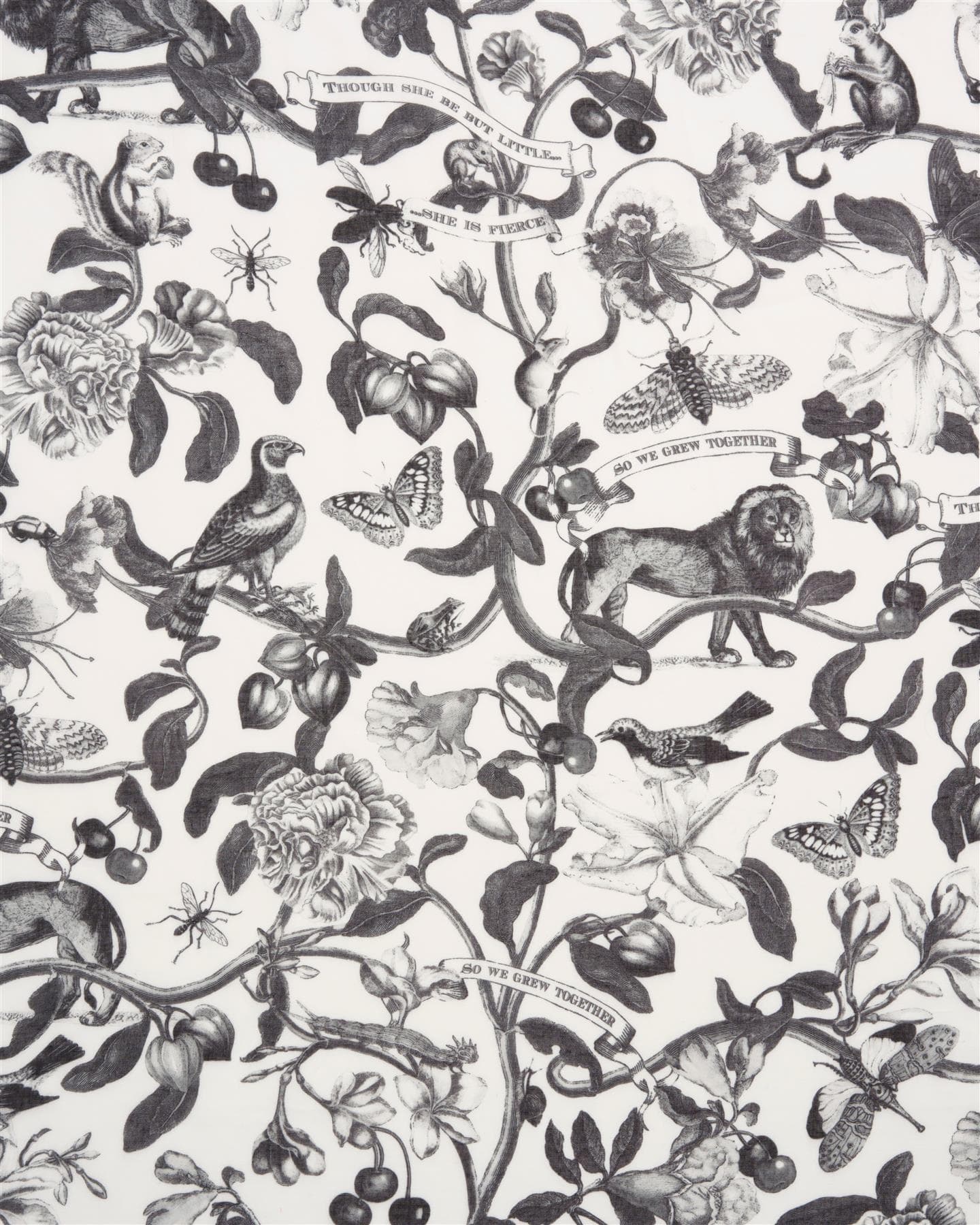 Tree Of Life Monochrome Lightweight Scarf by Fable England