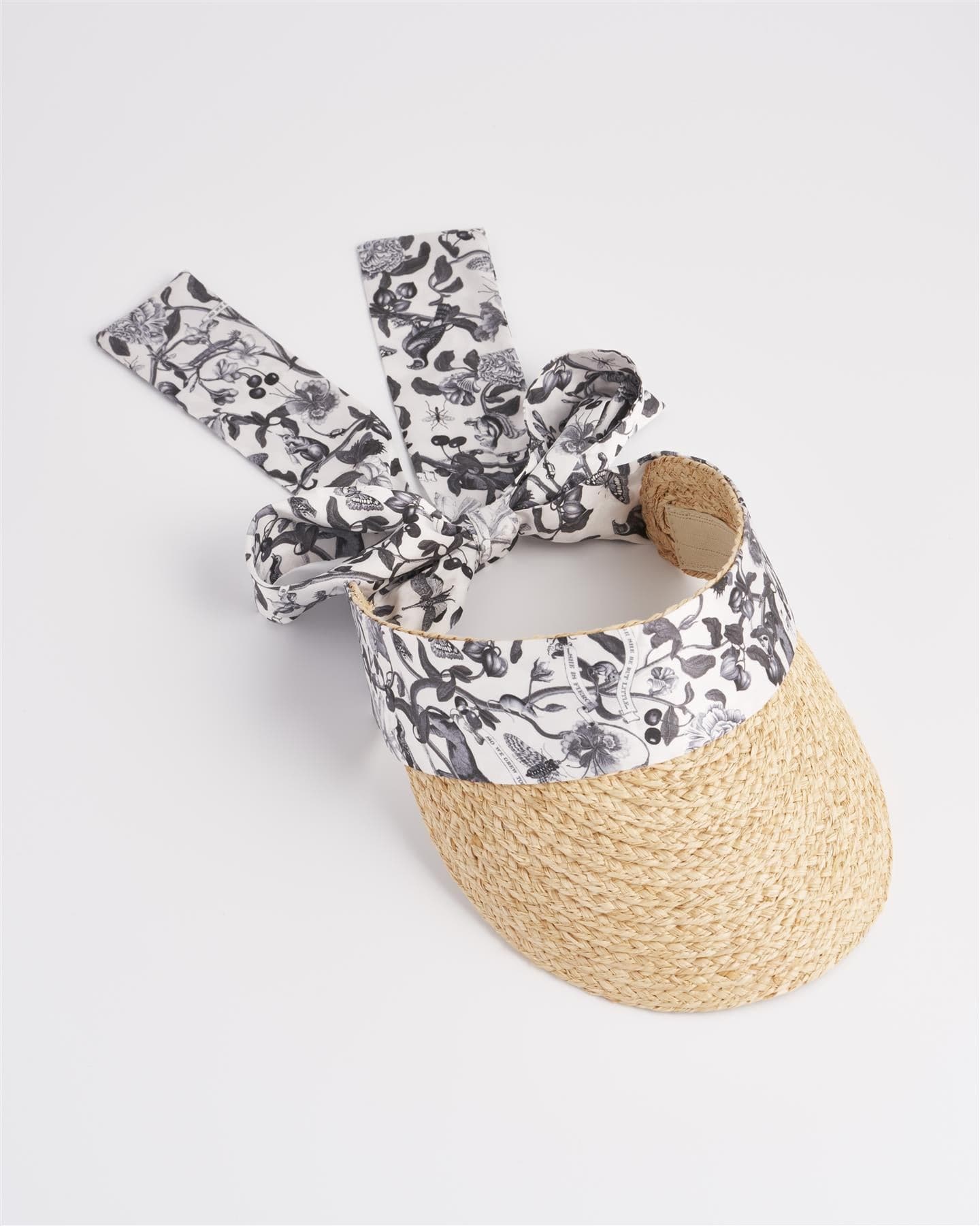 Tree Of Life Monochrome Raffia Visor by Fable England