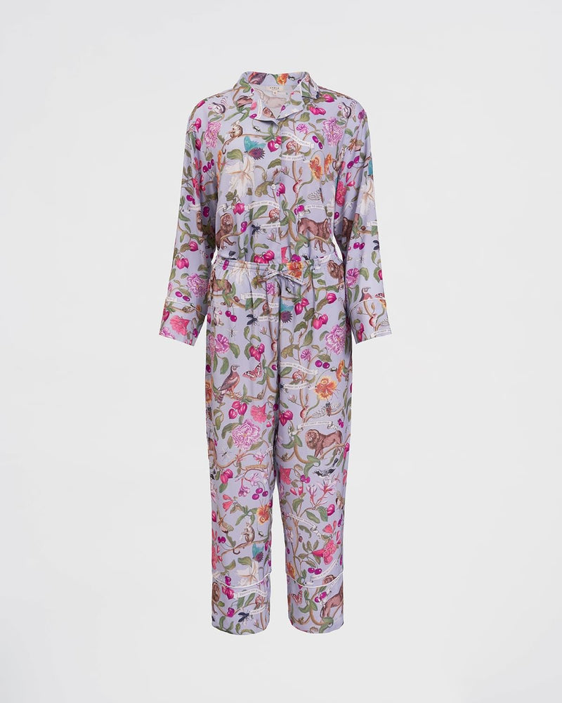Tree of Life Vintage Blue Long Pyjamas by Fable England