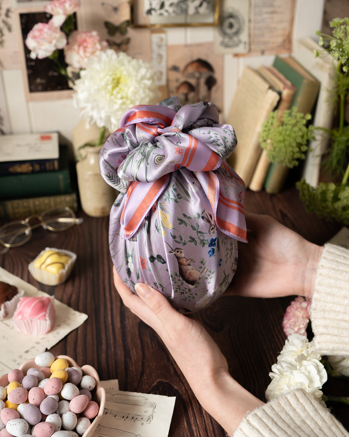 Silk Scarf Easter Egg Gift Wrap Tutorial