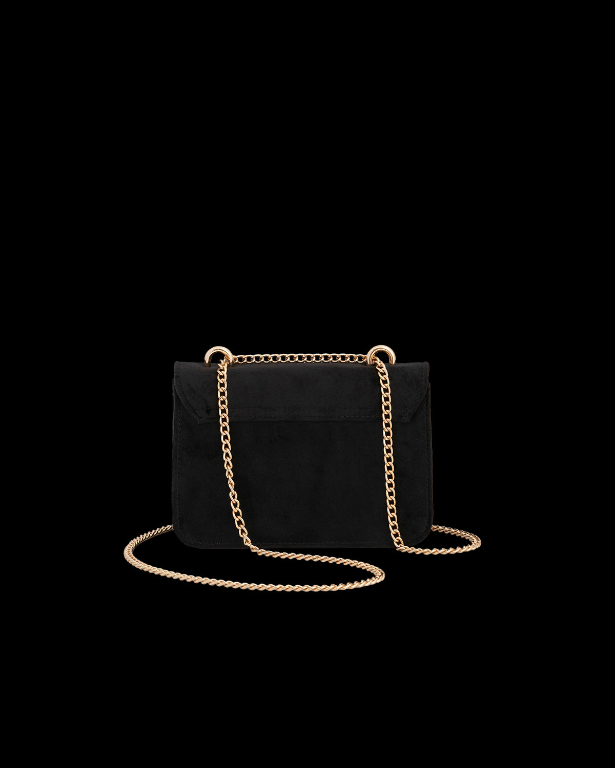 Bolso Terciopelo Negro Bordado Flores