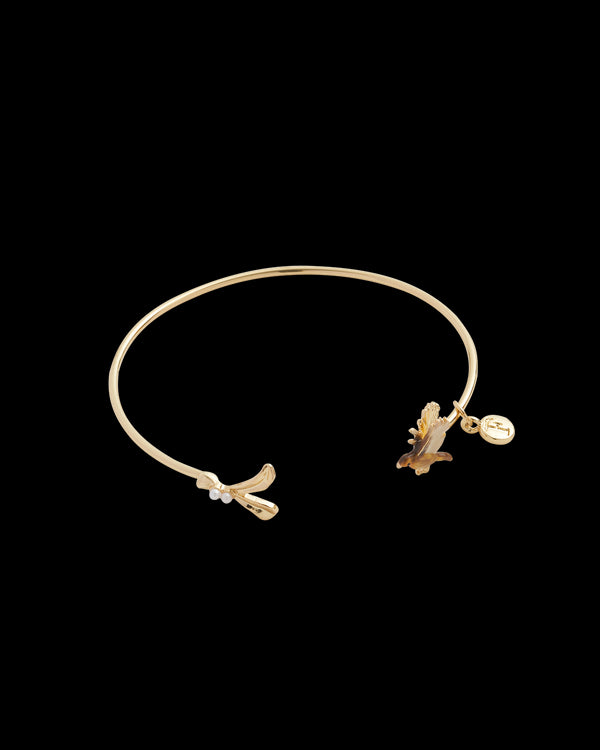 Enamel Robin & Mistletoe Bangle