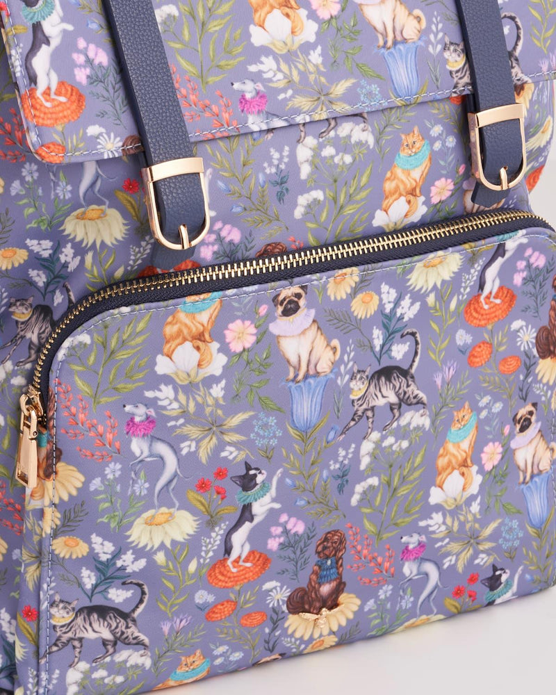 Catherine Rowe Pet Portraits Blue Medium Backpack