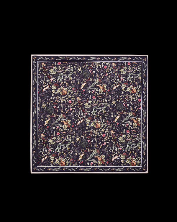 Wolf Garden Navy Square Scarf