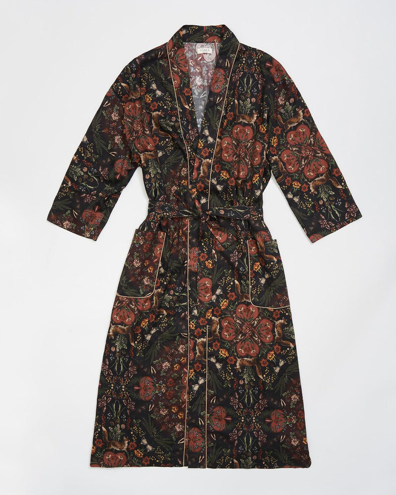 Folksy Fox Kimono Black