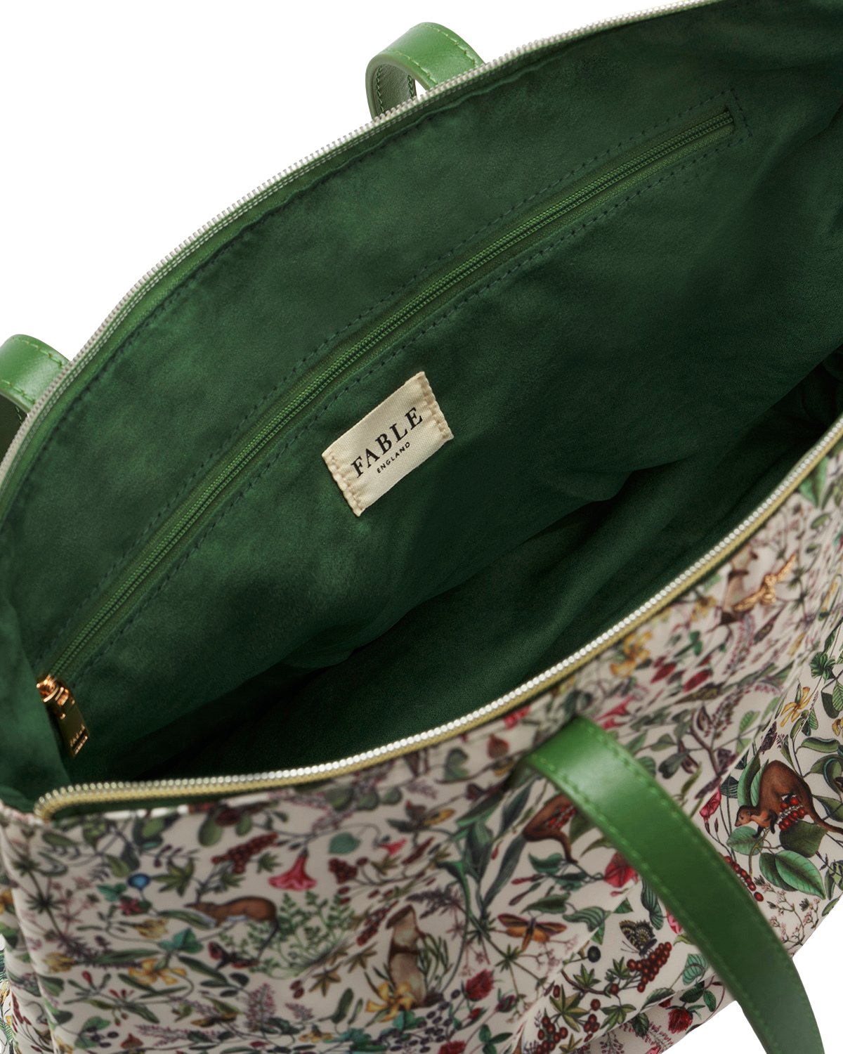 Green Garden Floral Grab Tote
