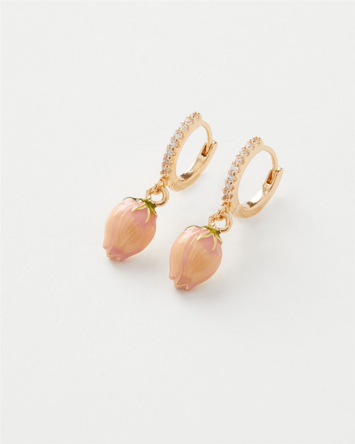 Rose Bud Huggie Earrings