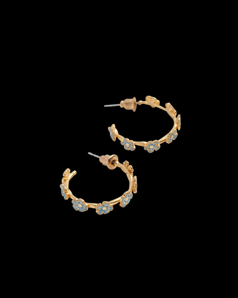 Forget-Me-Not Stud Hoop Earrings