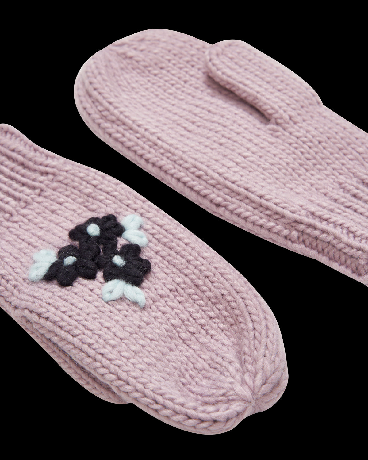 Forget-Me-Not Knitted Lilac Mittens