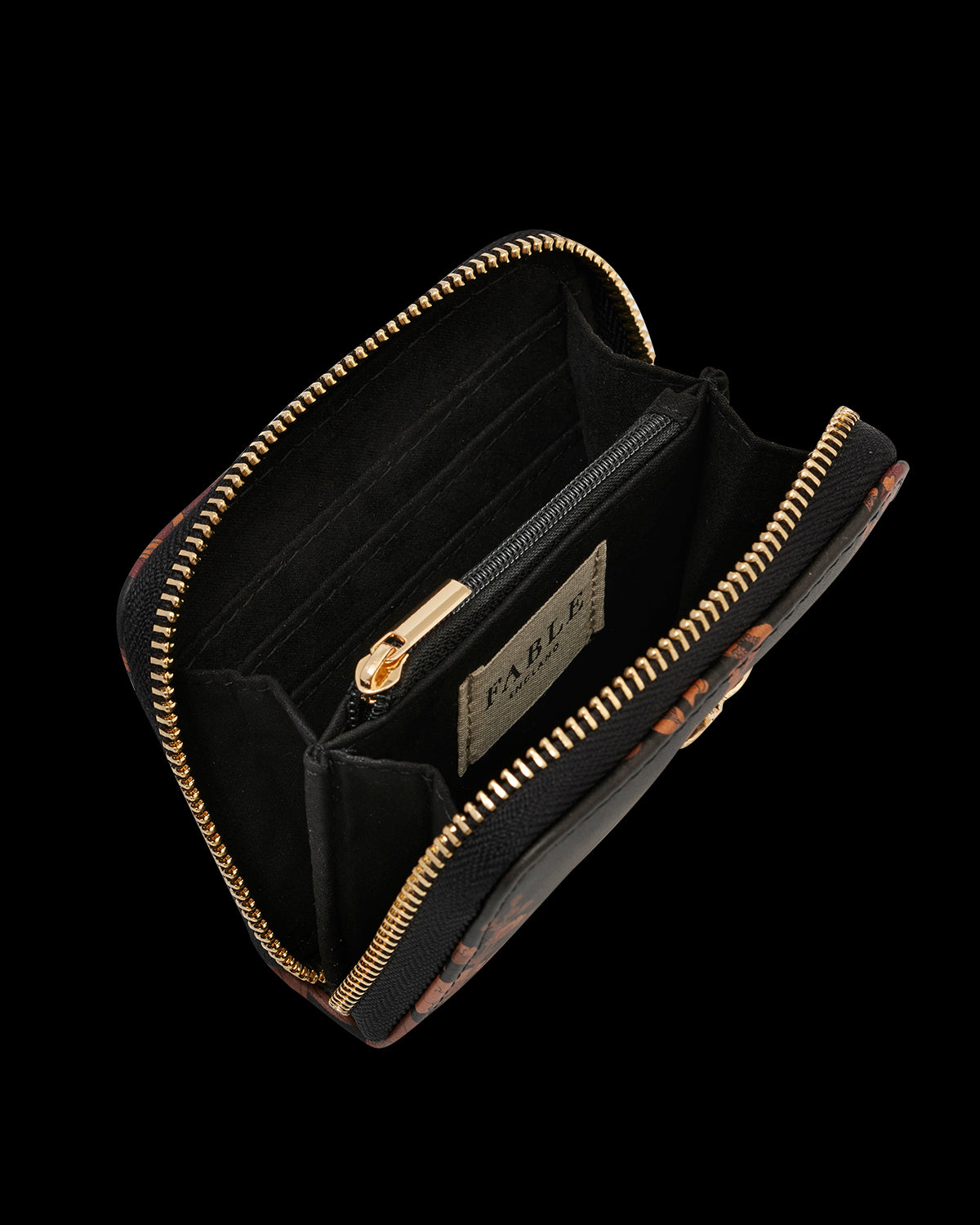 Borsellino Nero con Zip Deco Blooms