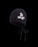 Forget-Me-Not Knitted Navy Bonnet