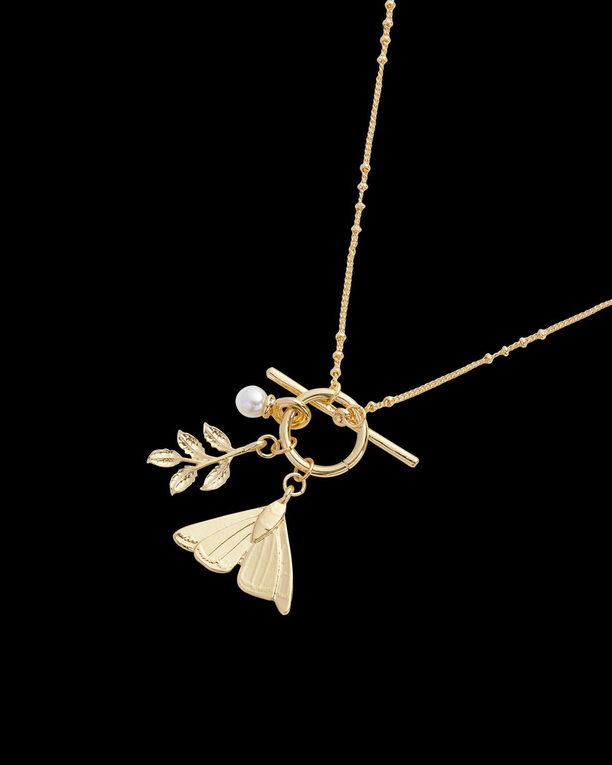 Collana Falena & Foglia Smaltate
