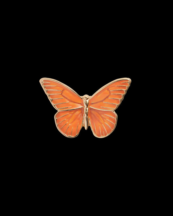 Enamel Orange Butterfly Brooch