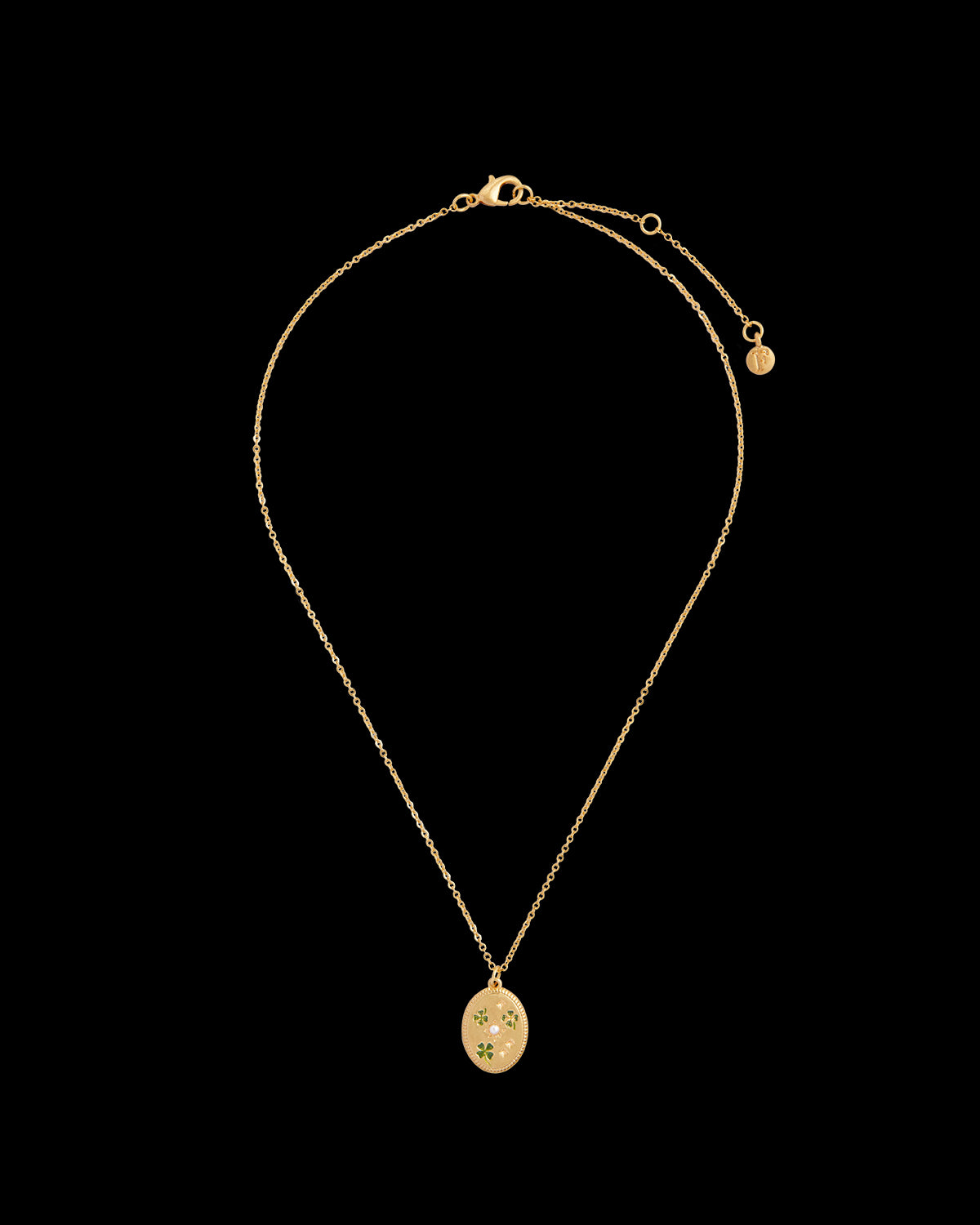 Four Leaf Clover & Pearl Necklace