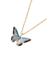 Enamel Blue Butterfly Short Necklace