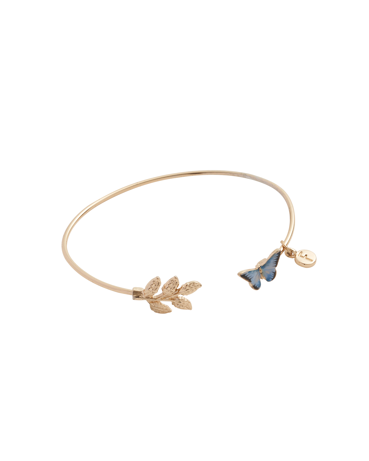 Bracciale Bangle Farfalla Smaltata - Blu