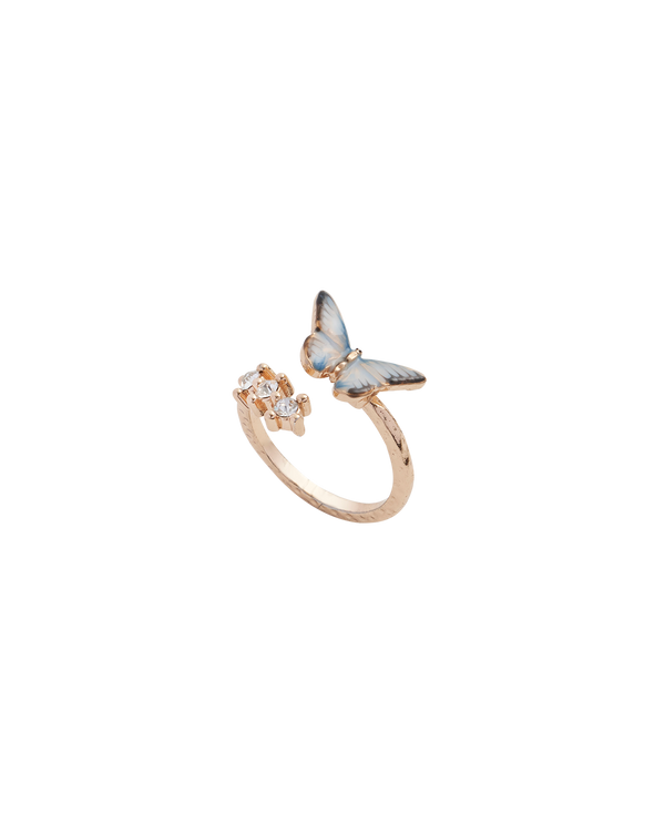 Enamel Blue Butterfly Ring