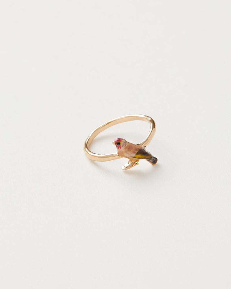 Enamel Goldfinch Ring by Fable England
