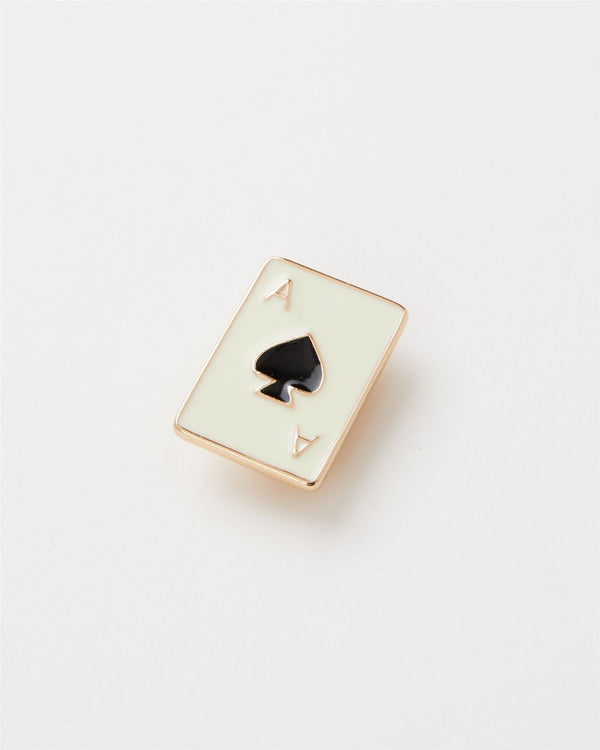 Enamel Ace of Spades Brooch by Fable England