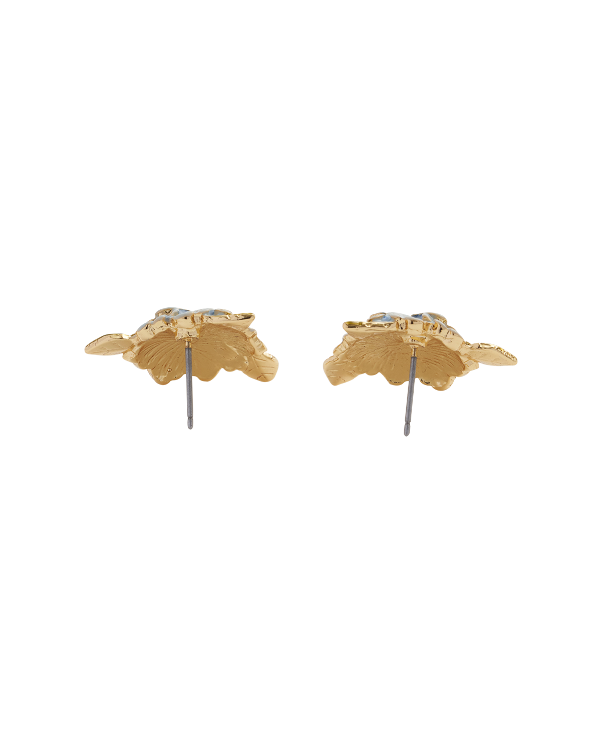 Enamel Hydrangea Gold Earrings