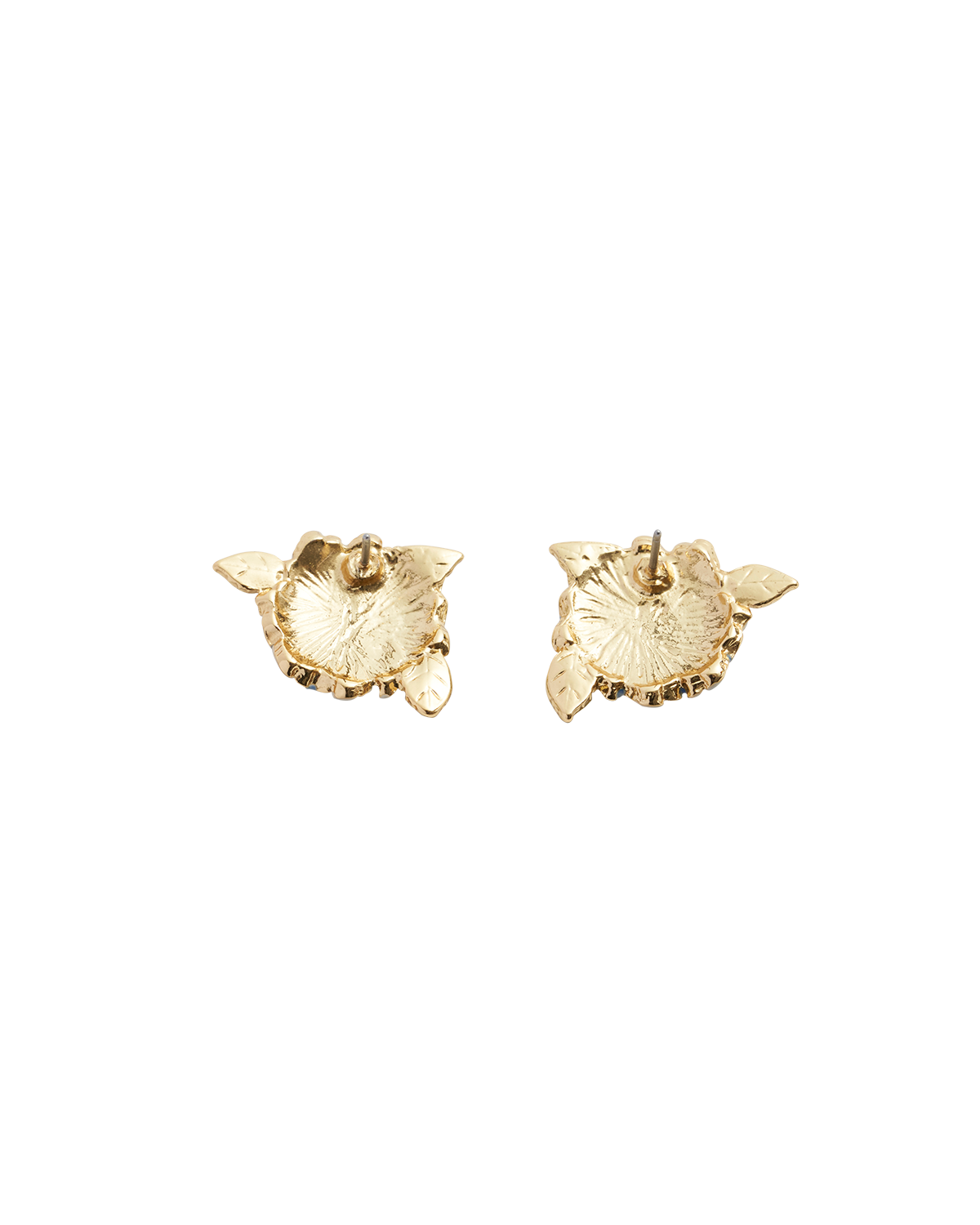 Enamel Hydrangea Gold Earrings