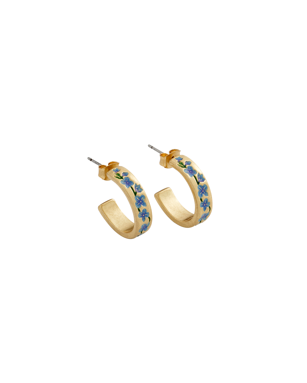 Forget Me Not Hoop Earings