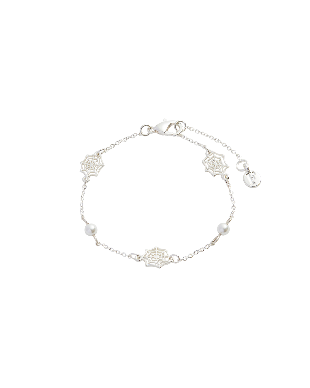 Pulsera Telaraña & Perlas - Plata