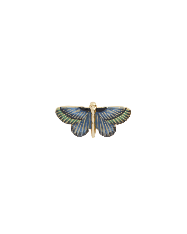 Deco Butterfly Blue Brooch