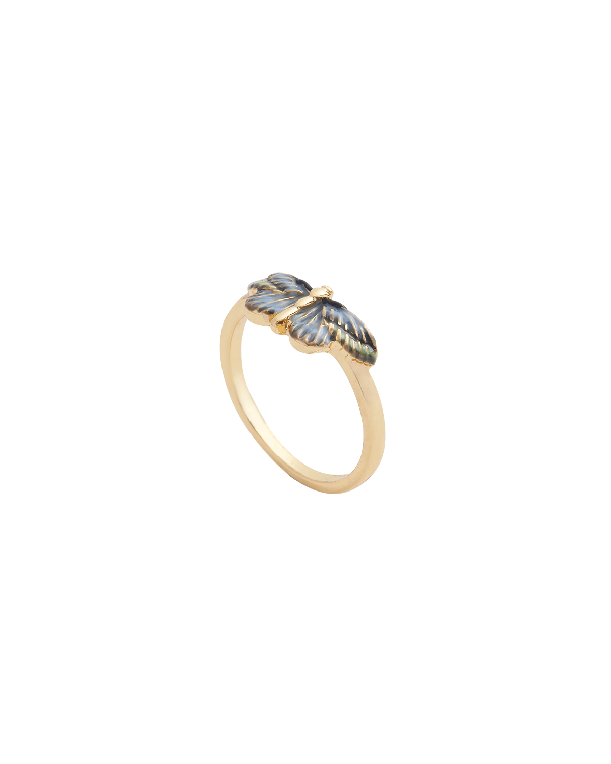 Anello Farfalla Blu Deco