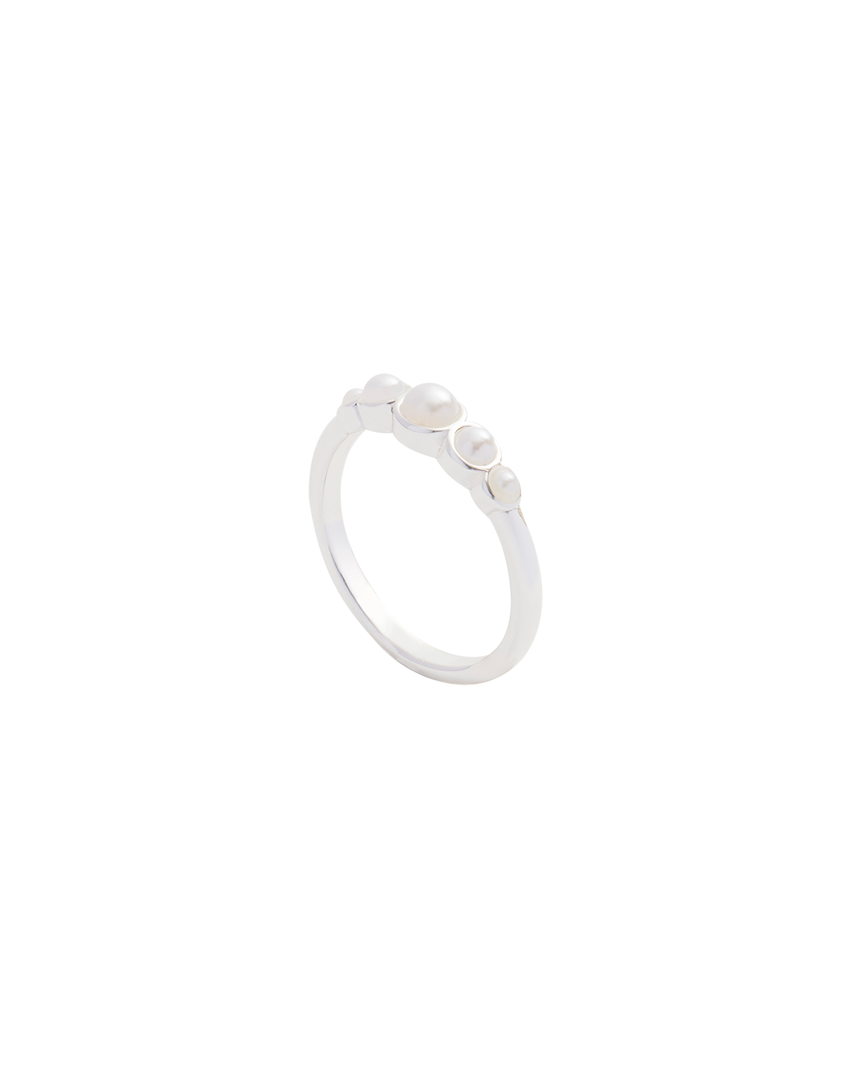 Silver and pearl ring