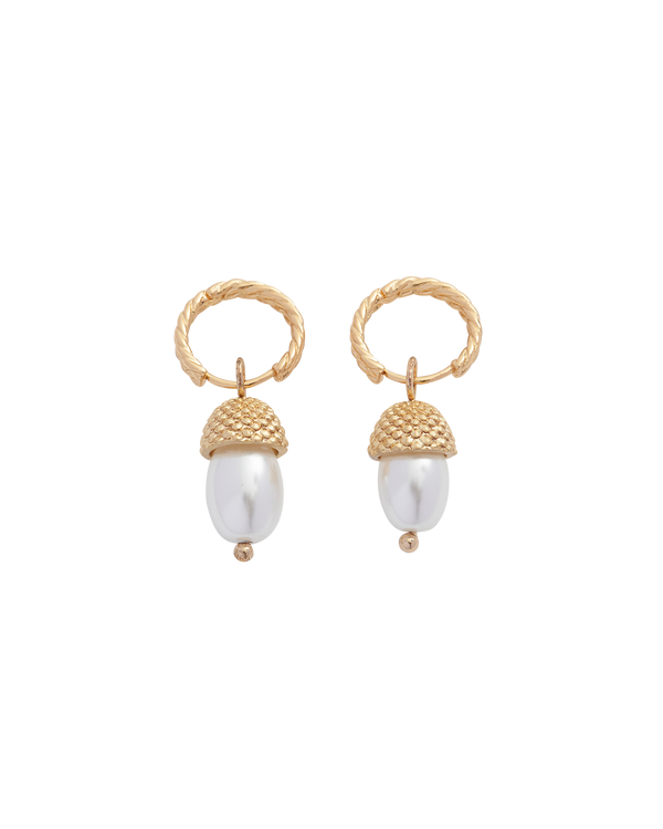 Acorn Pearl Hoops