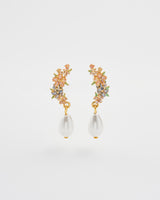 Hibiscus & Pearl Earrings