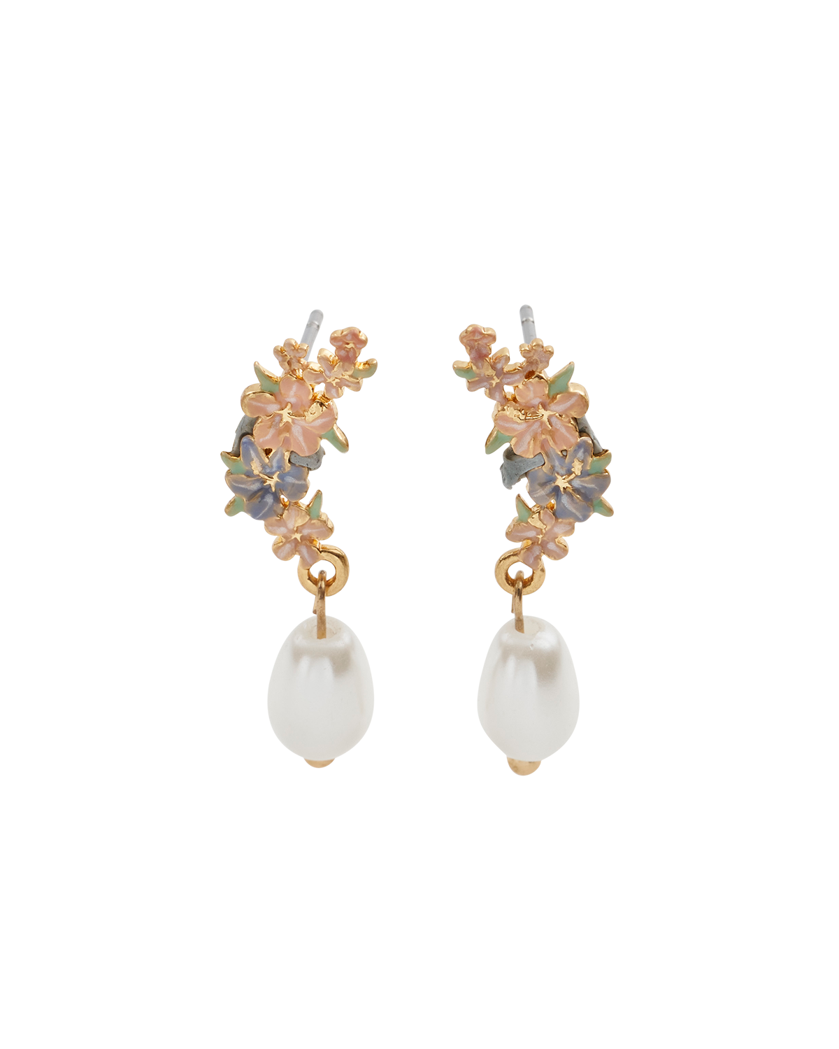 Hibiscus & Pearl Earrings