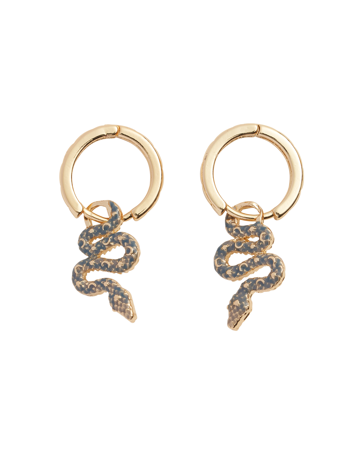 Celestial Snake Huggie Earrings