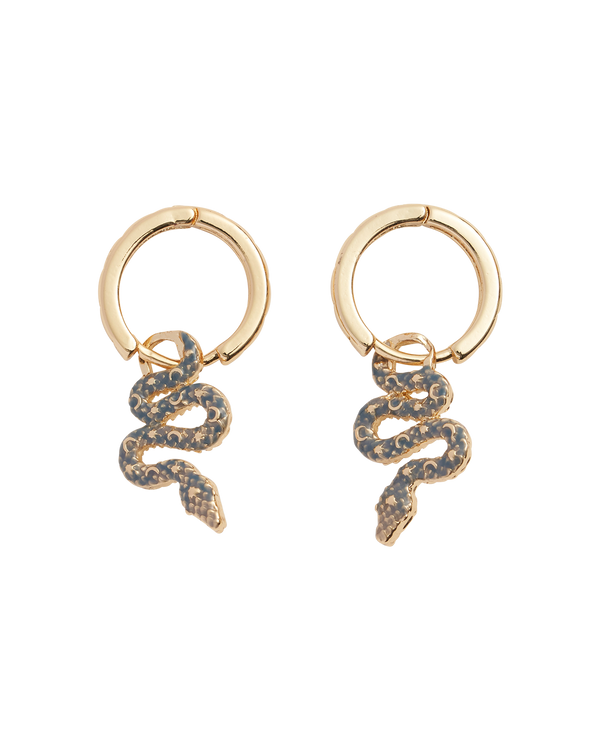 Celestial Snake Huggie Earrings