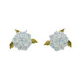 Hydrangea Necklace Silver & Hydrangea Earrings Silver Set