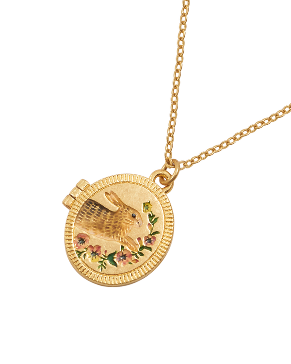Running Bunny Locket Necklace