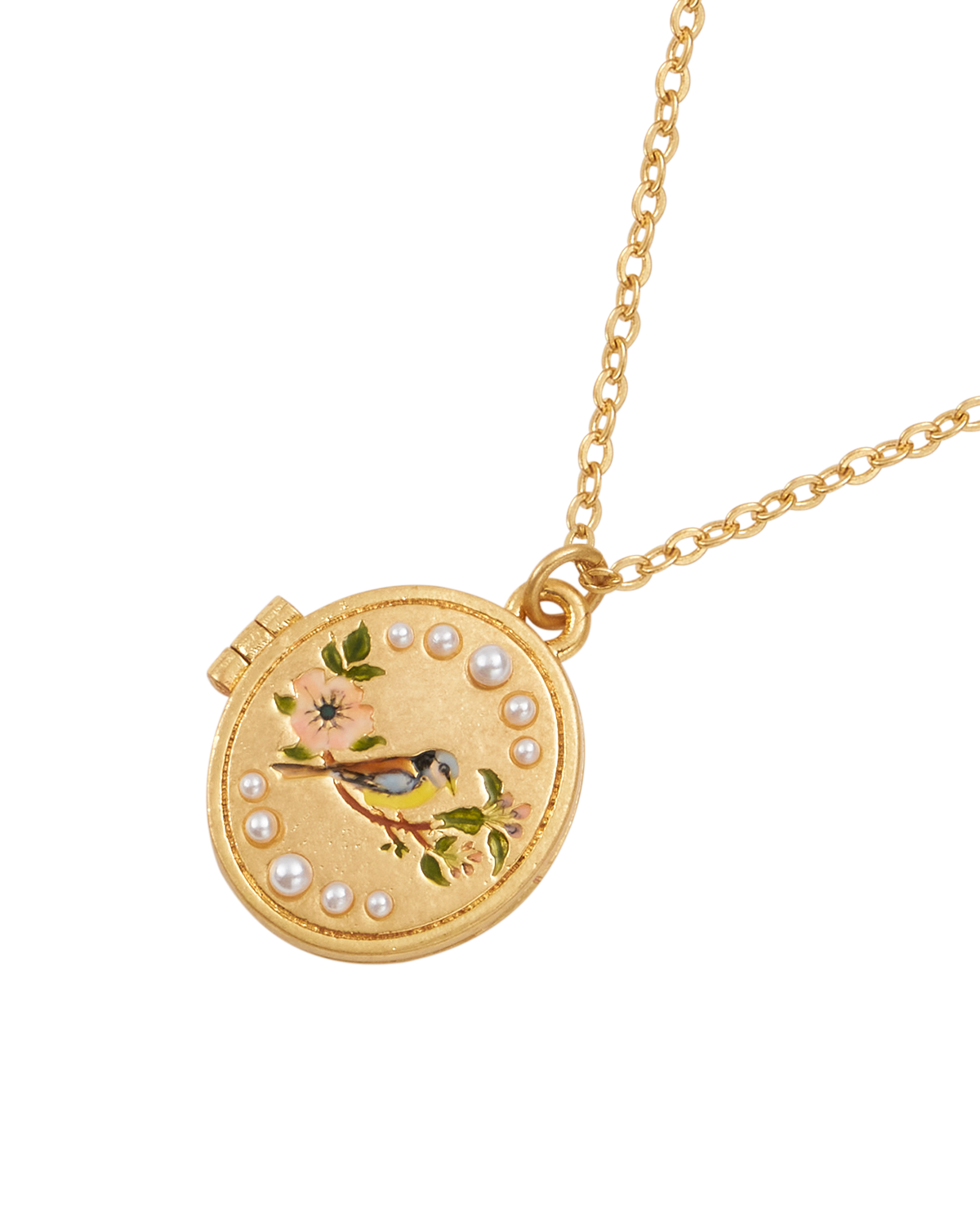 Blue Tit Locket Necklace