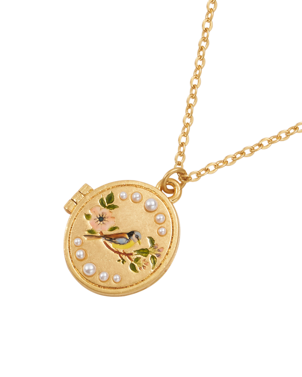 Blue Tit Locket Necklace