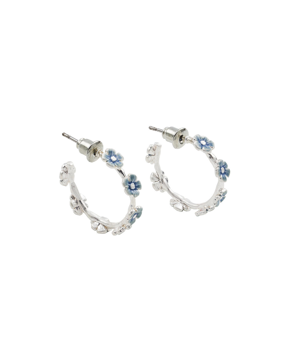 Forget Me Not Stud Hoop Earrings