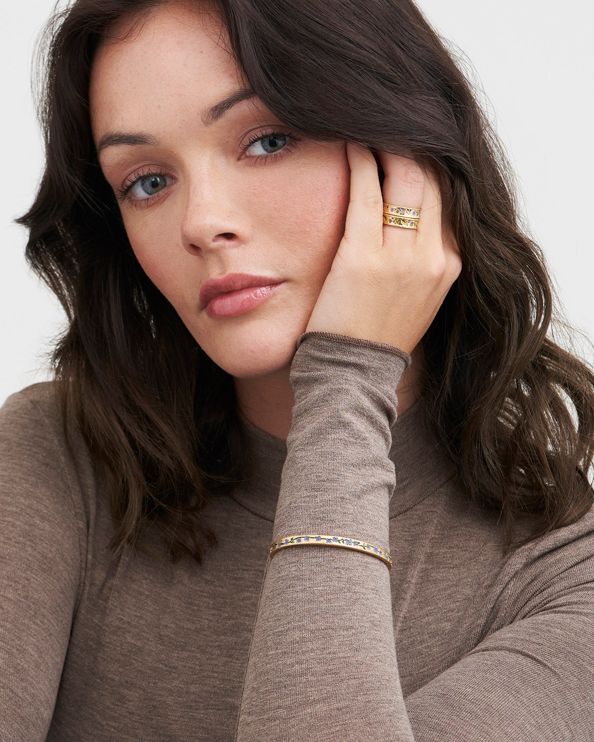 Gold Forget Me Not Bangle